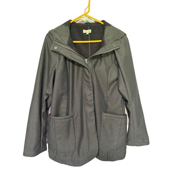 Mia Melon Rain/Wind Coat Olive Green/Gray Womans XL Hooded - Picture 1 of 7